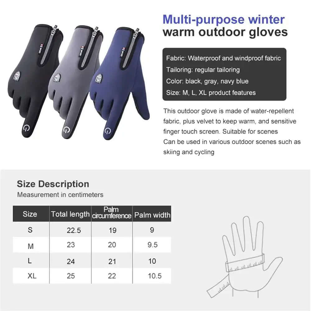 Guantes de esquí cálidos de invierno Guantes de hombre