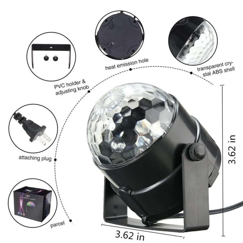 Lumières de fête disco stroboscopiques LED DJ Ball Ampoule activée par le son Lampe de danse Décoration 