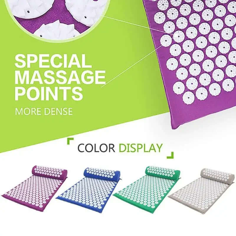 Portable massage pillow showcasing dense special massage points in vibrant colors for effective yoga and health relaxation.