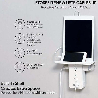 Étagère multifonctionnelle pour prises électriques