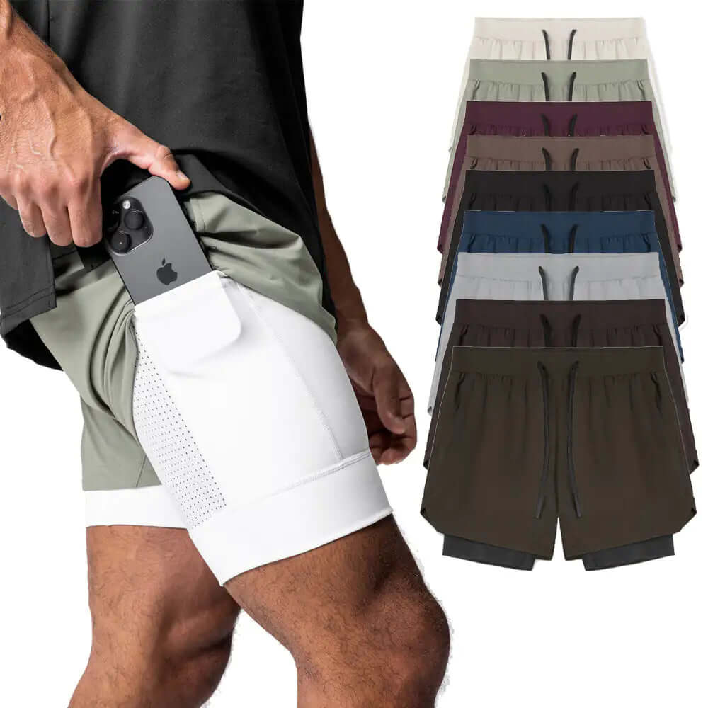 Pantalones cortos deportivos de fitness para hombre para correr y entrenar los músculos