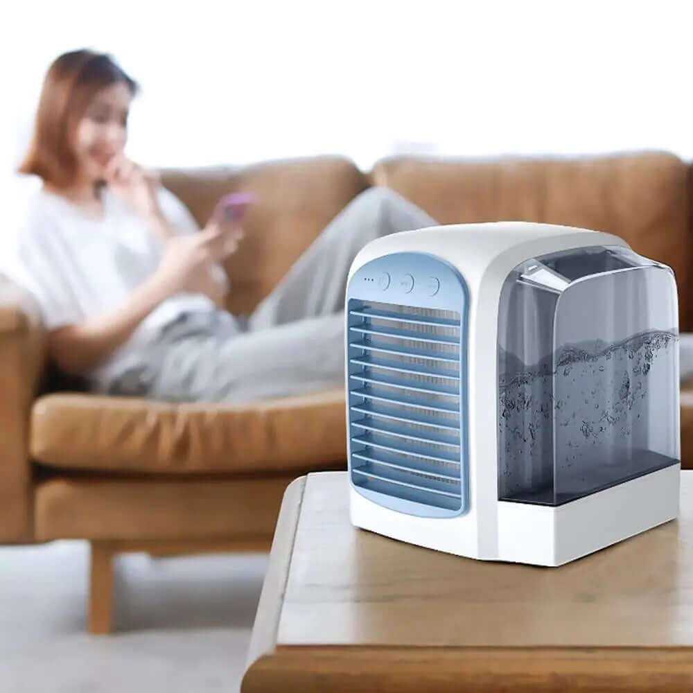Mini refrigerador/aire acondicionado/ventilador portátil con entrada USB (modelo 2)