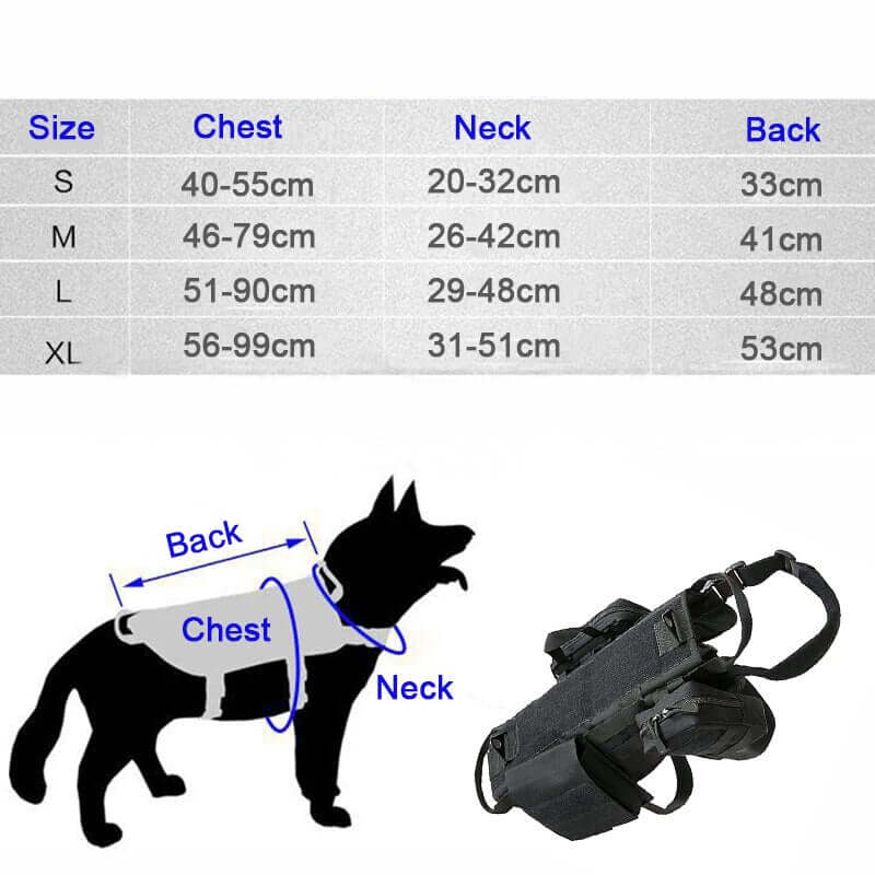 Tactical Military Dog Harness - 11 Étoiles