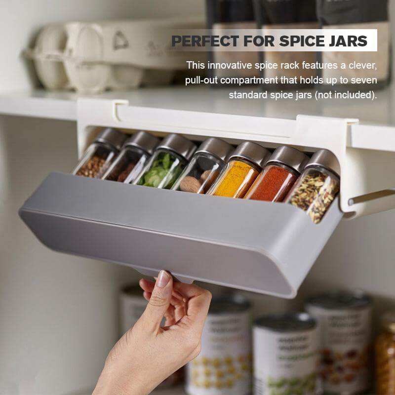 Kitchen Self-Adhesive Wall-Mounted Spice Organizer - 11 Étoiles