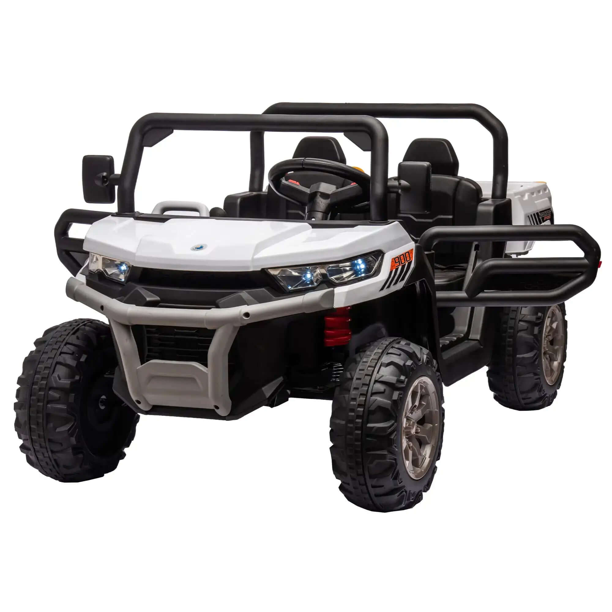 UTV 24 V 2 places avec 2 moteurs 200 W, benne basculante, pelle, télécommande parentale, pneus antidérapants. Camion électrique parfait pour les garçons et les filles !