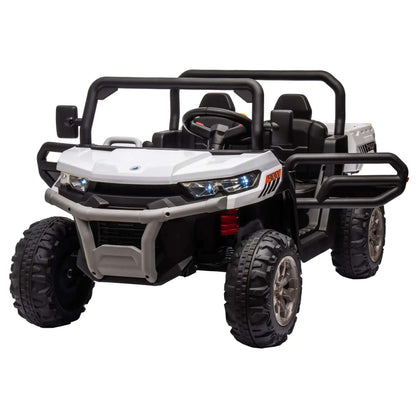 UTV 24 V 2 places avec 2 moteurs 200 W, benne basculante, pelle, télécommande parentale, pneus antidérapants. Camion électrique parfait pour les garçons et les filles !
