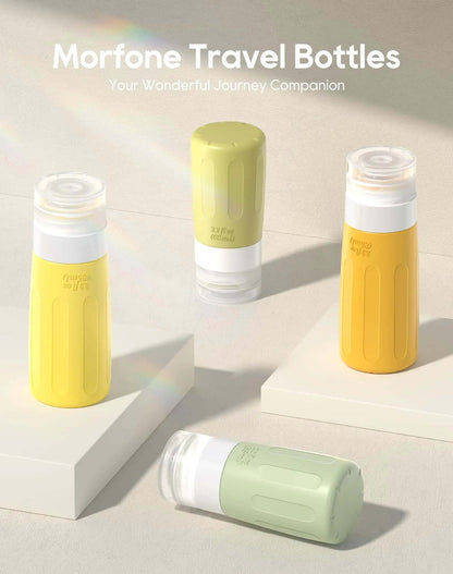 Lot de 16 flacons de voyage pour produits de toilette Morfone (jaune)