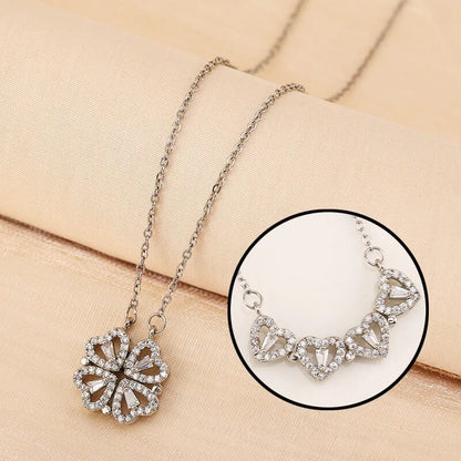 Collier en acier titane avec trèfle à quatre feuilles