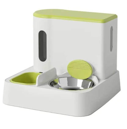 This Automatic Cat Feeder &amp; Water Dispenser features a dual-bowl design, offering a convenient and hygienic way to ensure your furry friend stays well-fed and hydrated.
