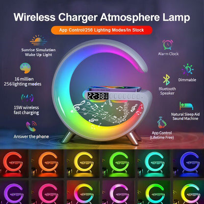 Bluetooth Speaker Wireless Charger Lamp - 11 Étoiles