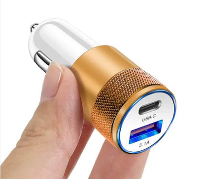 Cargador de coche de acero de aleación de aluminio para teléfono móvil
