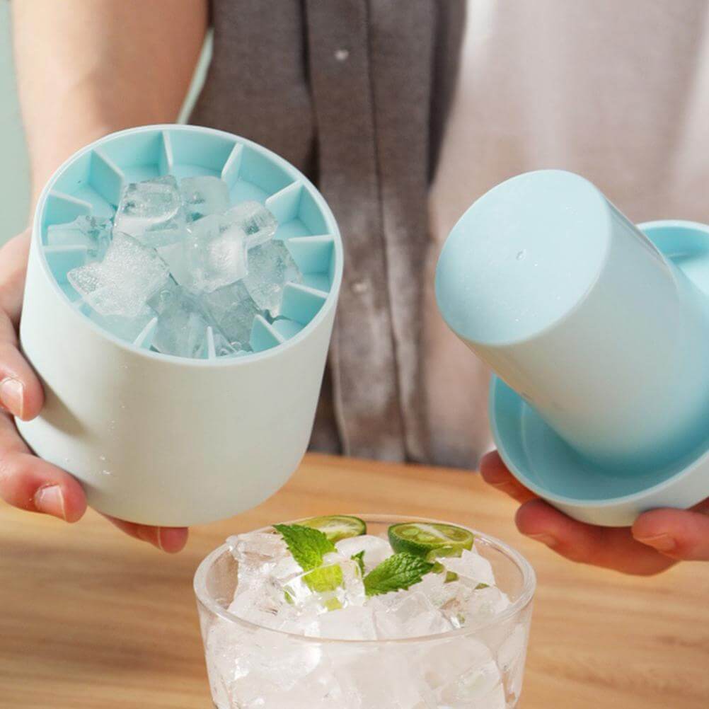 Silicone Cylinder Portable Ice Maker Bucket - 11 Étoiles