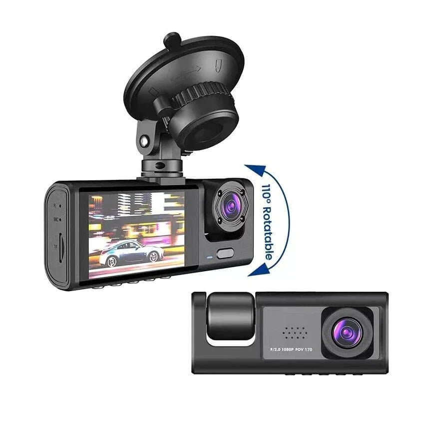 Caméra de tableau de bord à double objectif HD 1080P pour voiture, enregistreur vidéo avant/arrière/intérieur, capteur G 