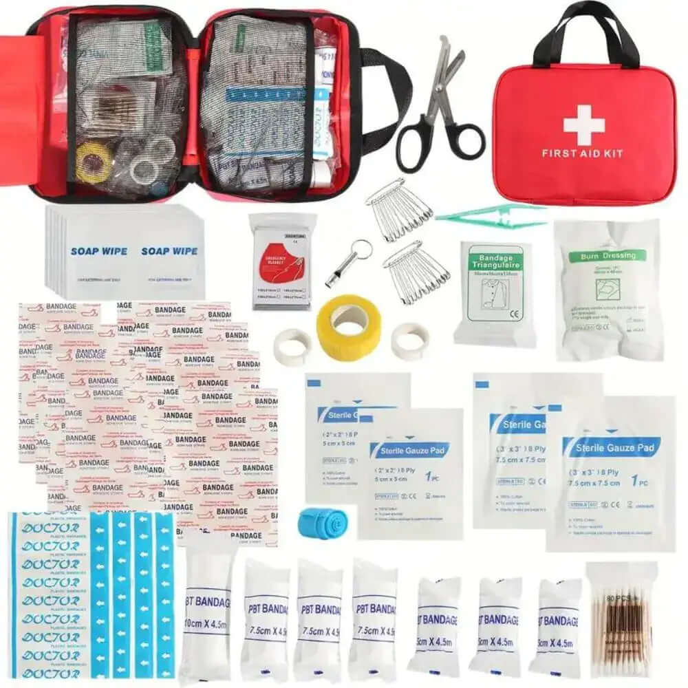 Trousse de premiers secours de 173 pièces comprenant les éléments essentiels d&