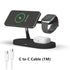 The 3-in-1 Wireless MagSafe Charger Stand is a sleek and versatile charging solution designed to power your devices efficiently. With dedicated spaces for your iPhone (MagSafe compatible), Apple Watch, and AirPods, it keeps your essentials organized and fully charged. The stand offers fast wireless charging with a compact, modern design that complements any space.