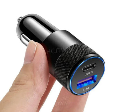 Cargador de coche de acero de aleación de aluminio para teléfono móvil