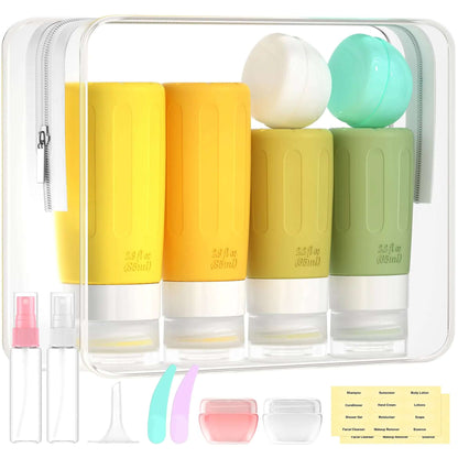Lot de 16 flacons de voyage pour produits de toilette Morfone (jaune)