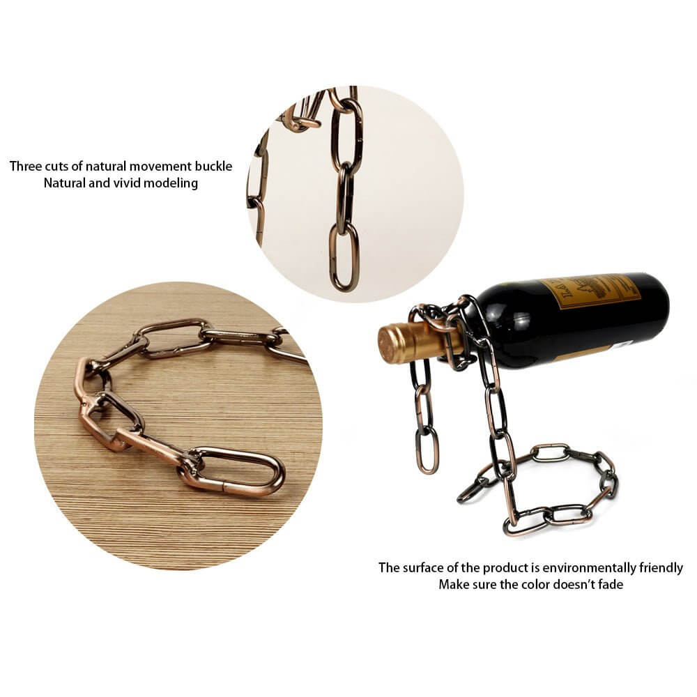 Magic Iron Chain Wine Bottle Holder - 11 Étoiles
