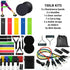 150LB Fitness Band Set featuring resistance bands, handles, door anchor, and more for versatile fitness training and sports.