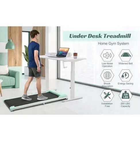 2 in 1 Under Desk Electric Treadmill – Quiet, Powerful, and Space-Saving Fitness Machine for Home & Office