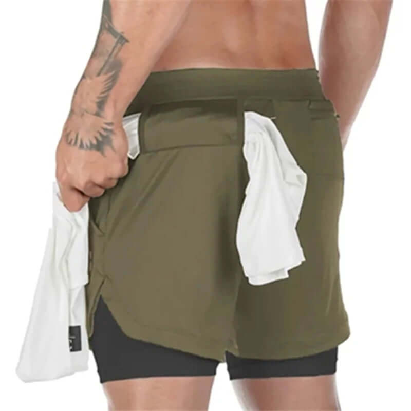 Short de sport 2 en 1 pour homme
