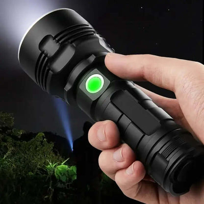 Linterna LED ultra potente: recargable por USB, resistente al agua, linterna