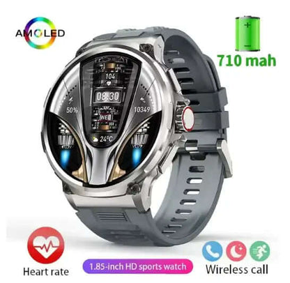 Montre connectée GPS de qualité militaire 2024 pour hommes avec surveillance de la pression artérielle et de l&