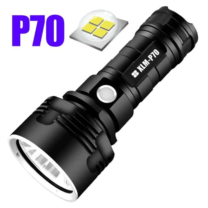 Linterna LED ultra potente: recargable por USB, resistente al agua, linterna