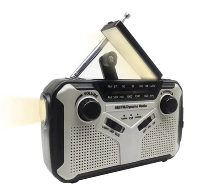 Radio de emergencia con manivela solar