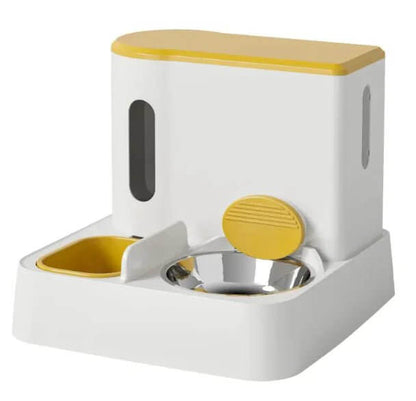 This Automatic Cat Feeder &amp; Water Dispenser features a dual-bowl design, offering a convenient and hygienic way to ensure your furry friend stays well-fed and hydrated.