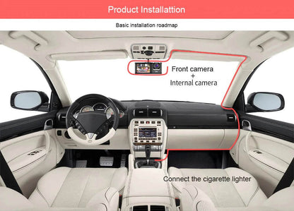 Caméra de tableau de bord à double objectif HD 1080P pour voiture, enregistreur vidéo avant/arrière/intérieur, capteur G 