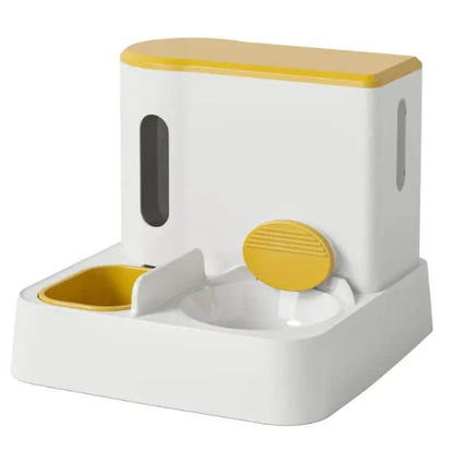 This Automatic Cat Feeder &amp; Water Dispenser features a dual-bowl design, offering a convenient and hygienic way to ensure your furry friend stays well-fed and hydrated.