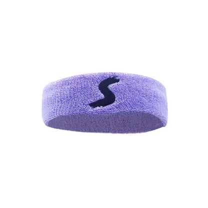 Light purple fitness headband made of sweat-absorbent fabric, perfect for sports, yoga, and exercise activities.