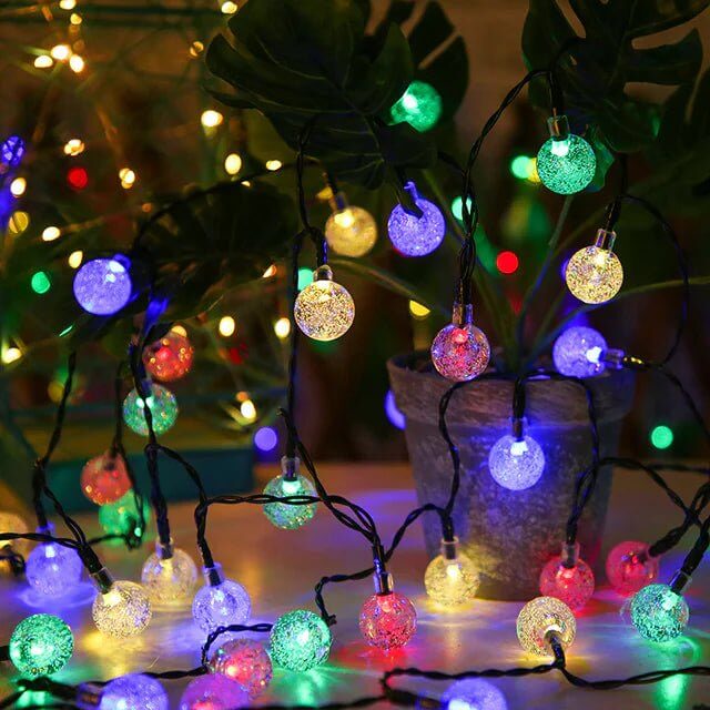 The 60 LED Solar String Lights are the perfect addition to your indoor or outdoor décor, combining functionality with style. Featuring crystal globe lights, these energy-efficient, solar-powered lights offer 8 lighting modes to create the ideal ambiance for any occasion. Built to withstand the elements with a waterproof design, they are perfect for gardens, patios, parties, or holiday decorations.