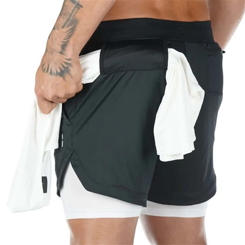 Short de sport 2 en 1 pour homme