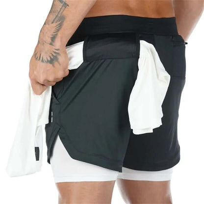 Short de sport 2 en 1 pour homme