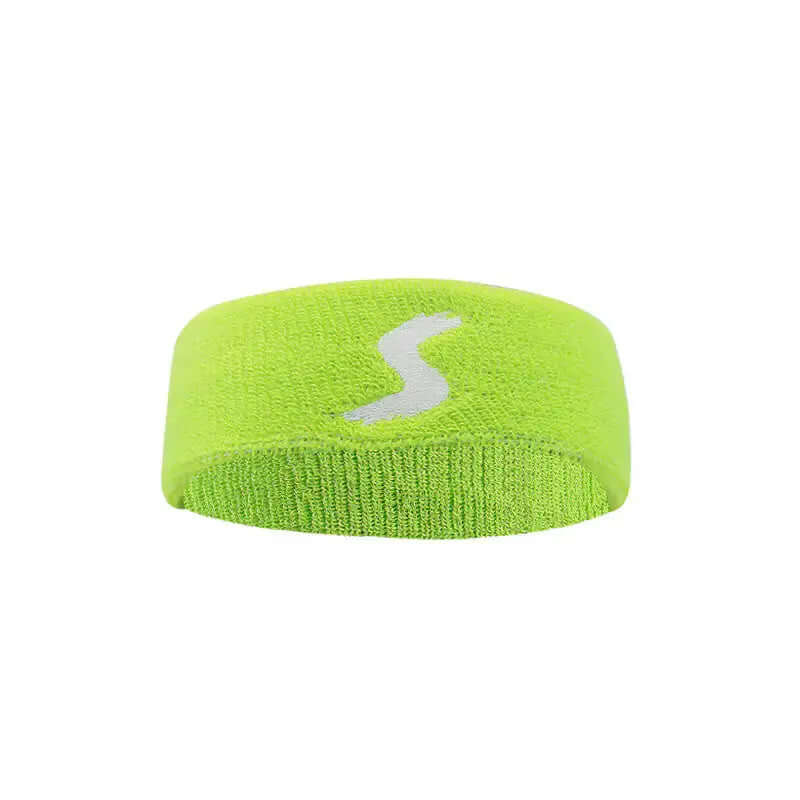 Fitness headband in vibrant green color, ideal for sports and health activities, featuring a non-slip design for secure wear.