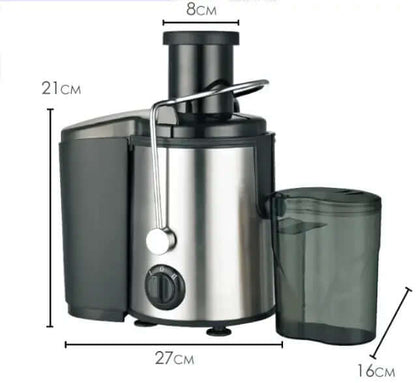 Press Juicer Machine with 800W motor for efficient juice extraction of fruits and vegetables, including orange-carotte.
