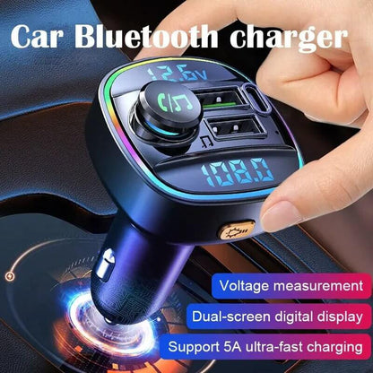 Adaptateur transmetteur FM sans fil Bluetooth 5.0 pour voiture Chargeur USB PD AUX mains libres 