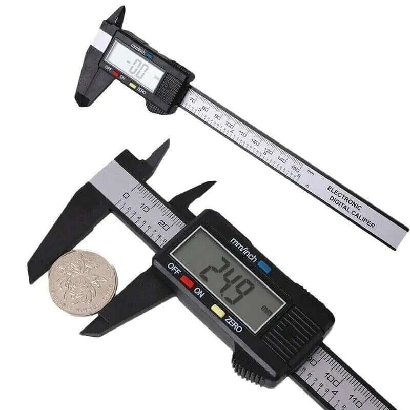 The 6&quot; 150mm Digital Caliper Micrometer is a precision measuring tool designed for accuracy and ease of use. Featuring a clear LCD display, it provides quick and accurate readings in metric or imperial units. This vernier electronic caliper is perfect for measuring inside, outside, depth, and step dimensions, making it ideal for professionals and DIY enthusiasts in engineering, woodworking, and metalworking. Made from durable materials, it ensures long-lasting performance and reliability. 