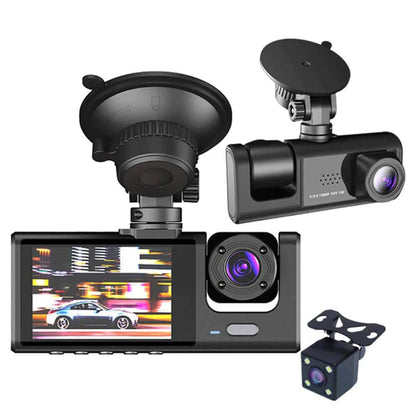 Caméra de tableau de bord à double objectif HD 1080P pour voiture, enregistreur vidéo avant/arrière/intérieur, capteur G 