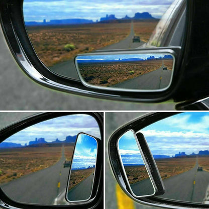 The 2x 360° Stick-On Rear View Auxiliary Blind Spot Mirrors provide an easy and effective solution to eliminate blind spots. Featuring a wide-angle design and 360° adjustable rotation, these mirrors enhance visibility and improve safety while driving.
