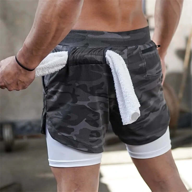 Short de sport 2 en 1 pour homme