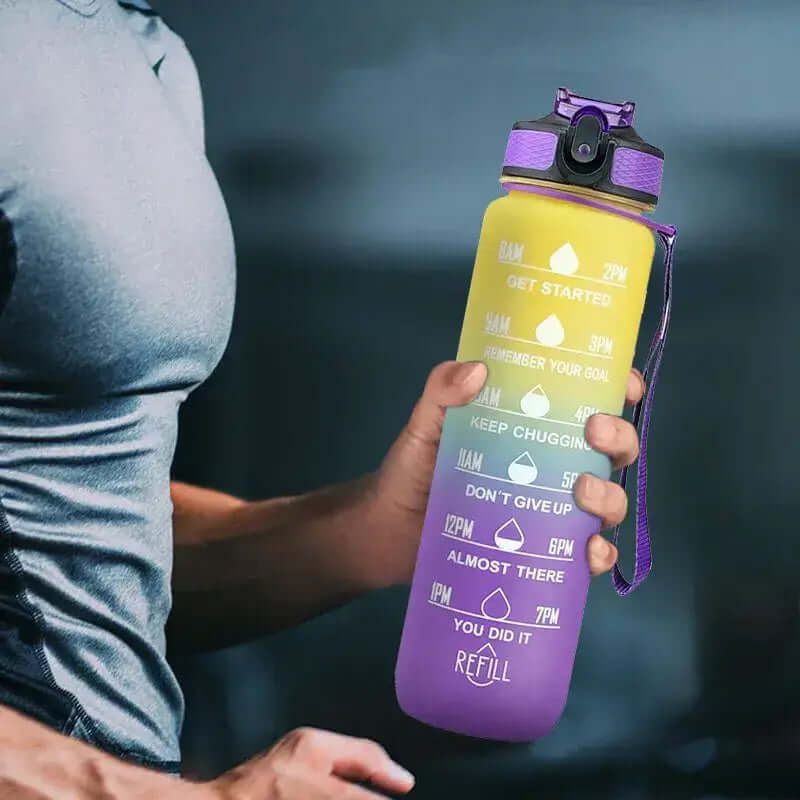Bouteille d’eau motivante de 1 litre – Restez hydraté toute la journée