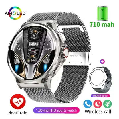 Montre connectée GPS de qualité militaire 2024 pour hommes avec surveillance de la pression artérielle et de l&
