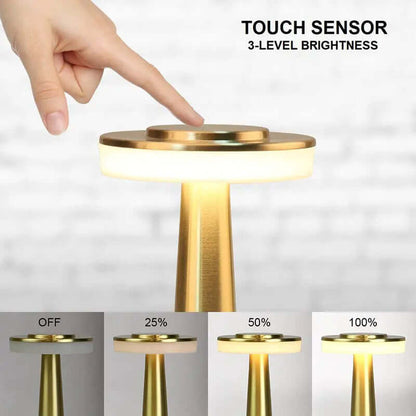 Lampe de bureau rétro pour bar, lampe de nuit rechargeable sans fil avec capteur tactile pour restaurant, café, chambre à coucher, lampes de décoration pour la maison