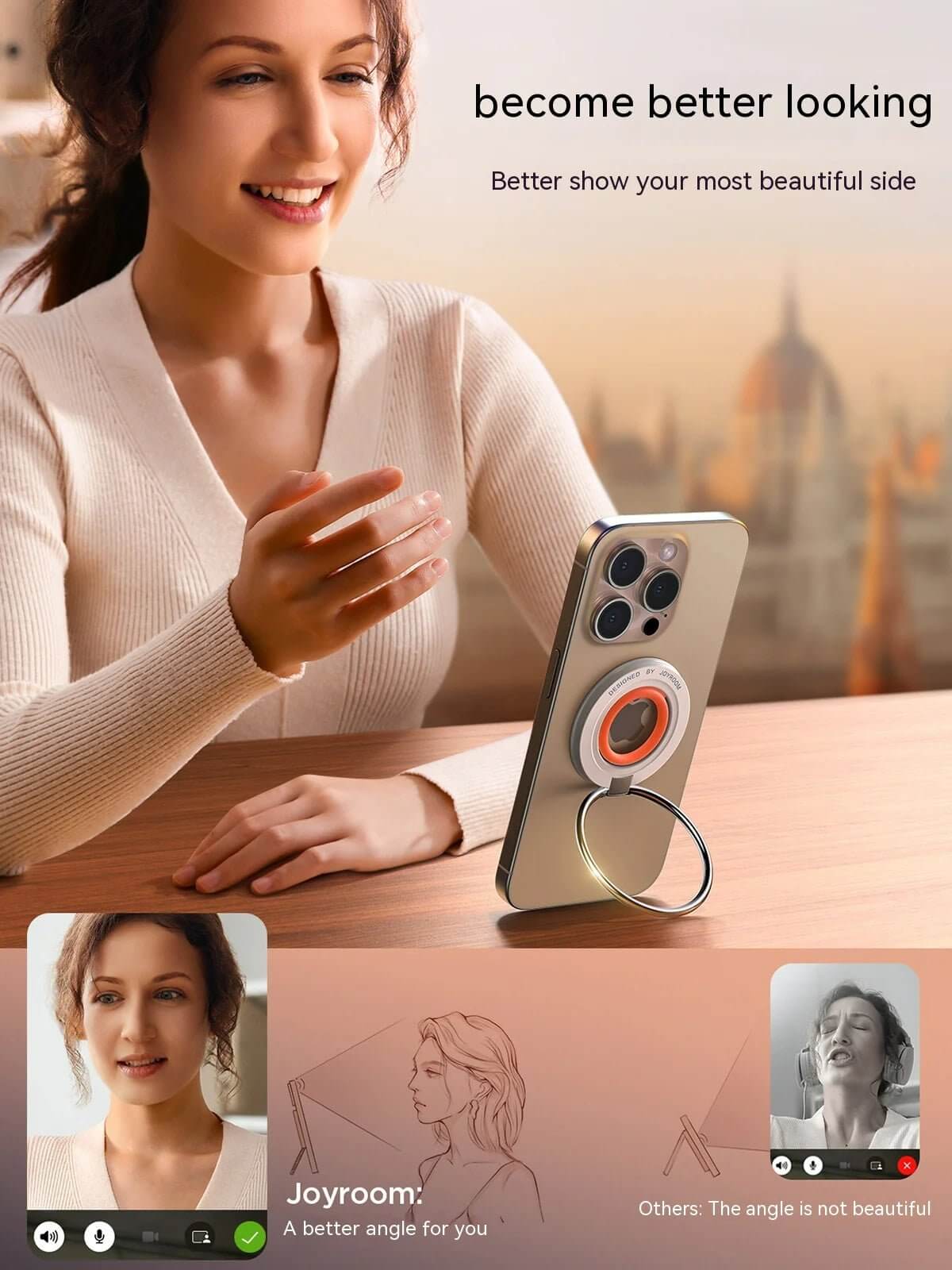Support de téléphone en silicone avec anneau