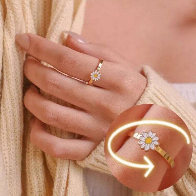 Fidget Spinner Rotatable Ring For Women - 11 Étoiles