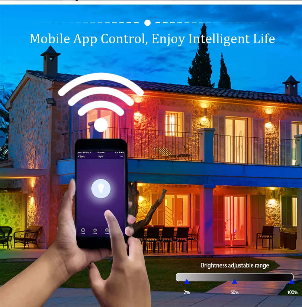 Projecteur intelligent WiFi étanche pour cour extérieure