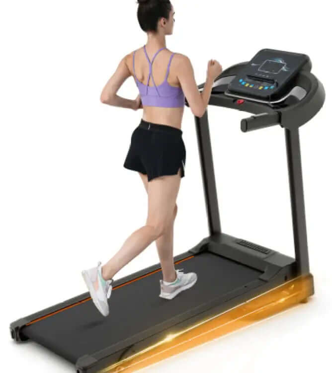 Cinta de correr compacta y fácil de plegar: velocidad ajustable
